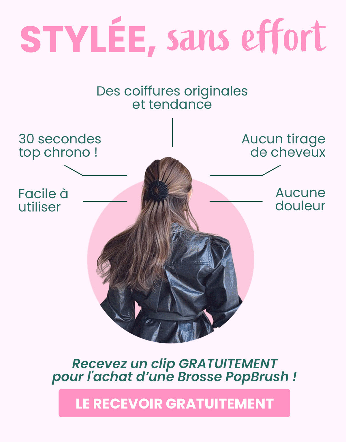 Pack 2 brosses+ brosse sac à main + clip magique