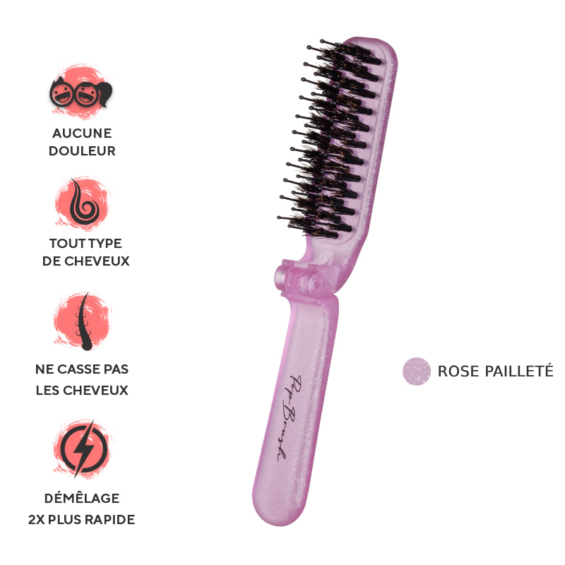 1 brosse achetée = 1 format voyage offert + 1 brosse pliable offerte
