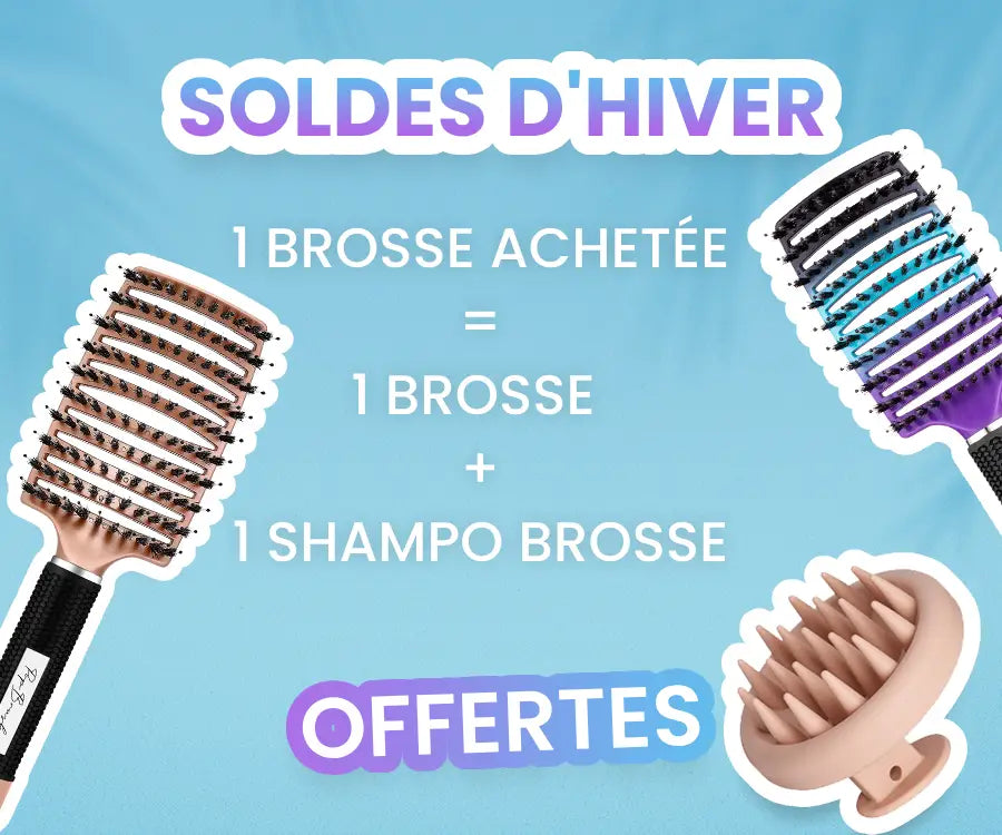 1 BROSSE ACHETÉE = 1 DÉMÊLANTE + 1 SHAMPOO OFFERTES