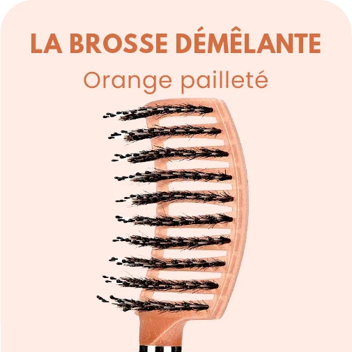 LA BROSSE DÉMÊLANTE ANTI-CASSE - ORANGE PAILLETÉ