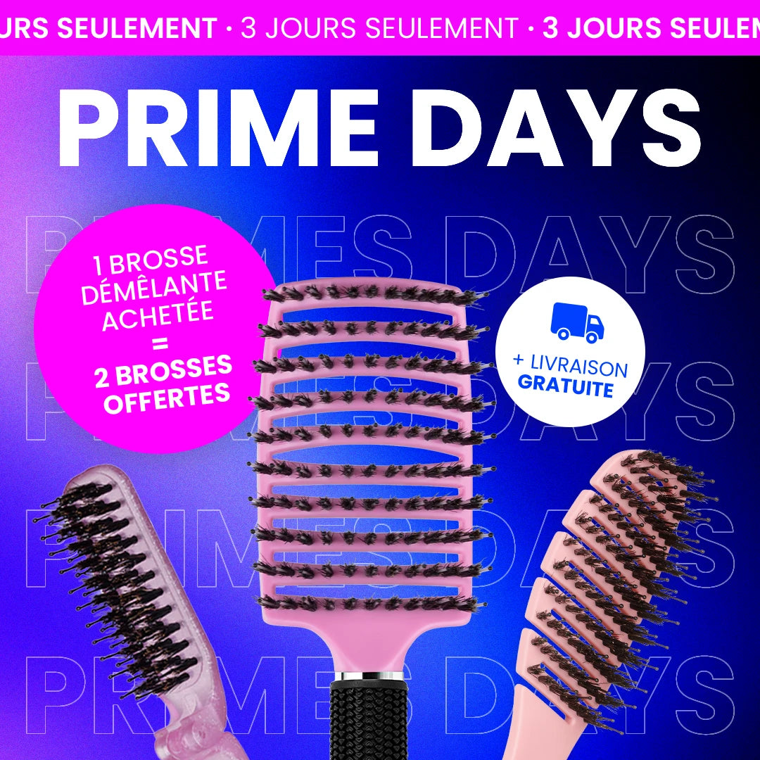1 brosse achetée = 1 format voyage offert + 1 brosse pliable offerte