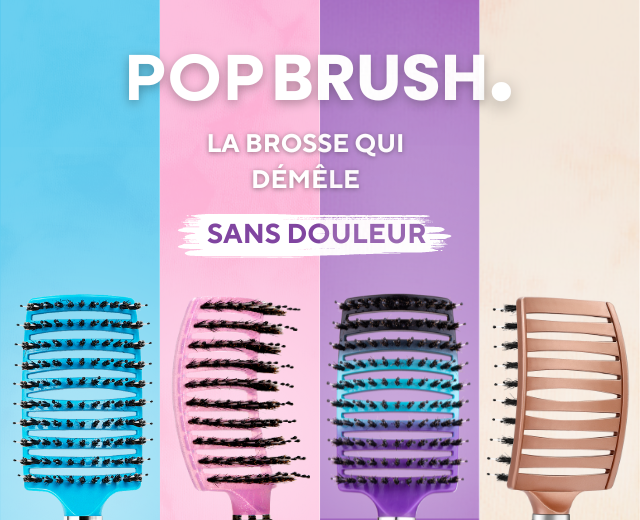 Brosse Démêlante Pop Brush - Pour Tous Types De Cheveux - Neuf