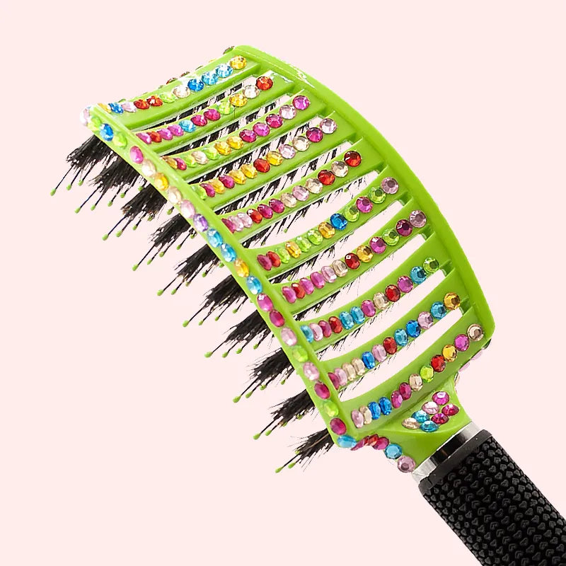 Brosse à poils moyens strass cristal multicolore Showman Brosse à poils moyens strass cristal multicolore Showman