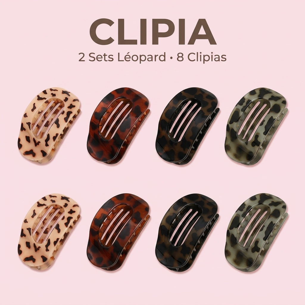 Clipia 2 Sets Léopard 8 clipias