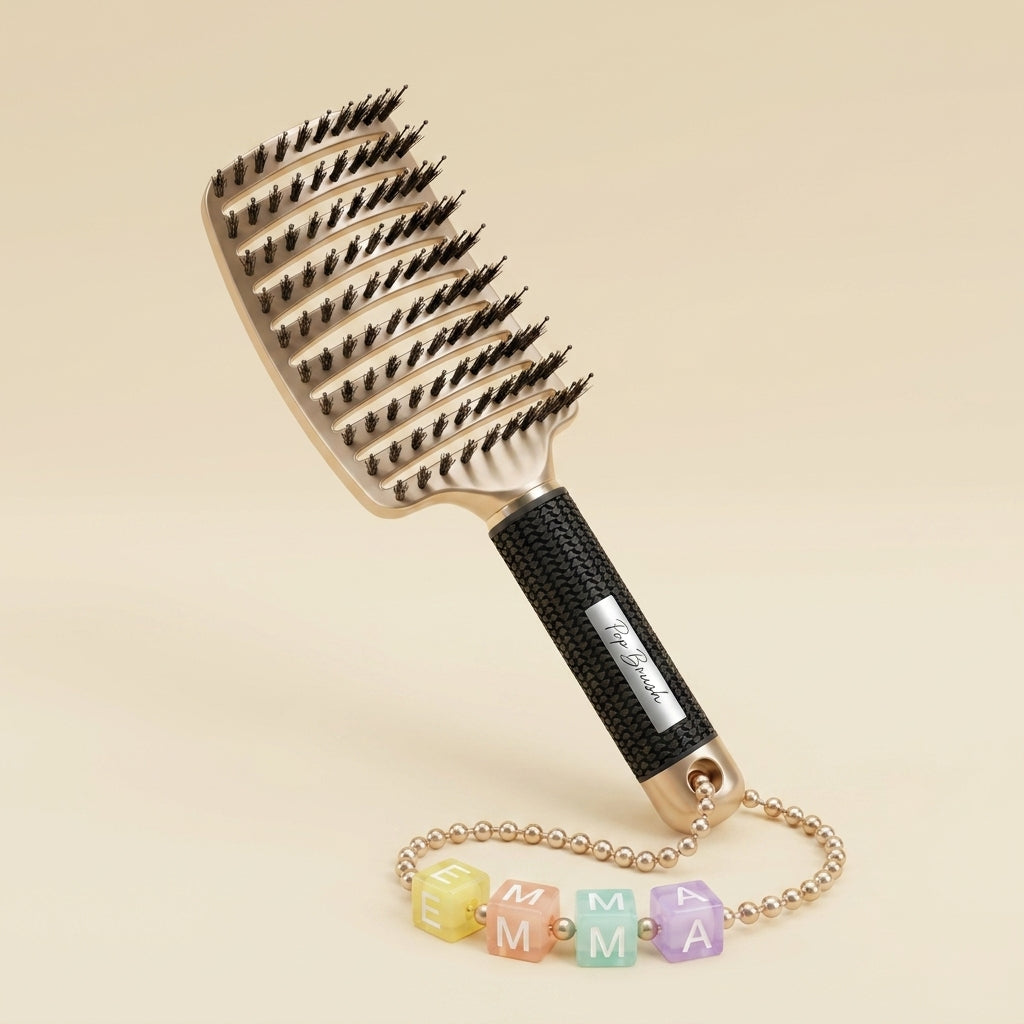Brosse dorée avec prénom EMMA