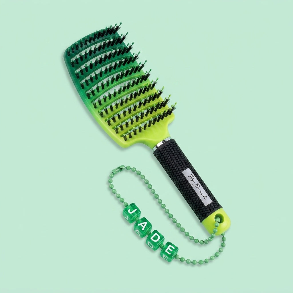 Brosse rainbow vert avec prénom JADE