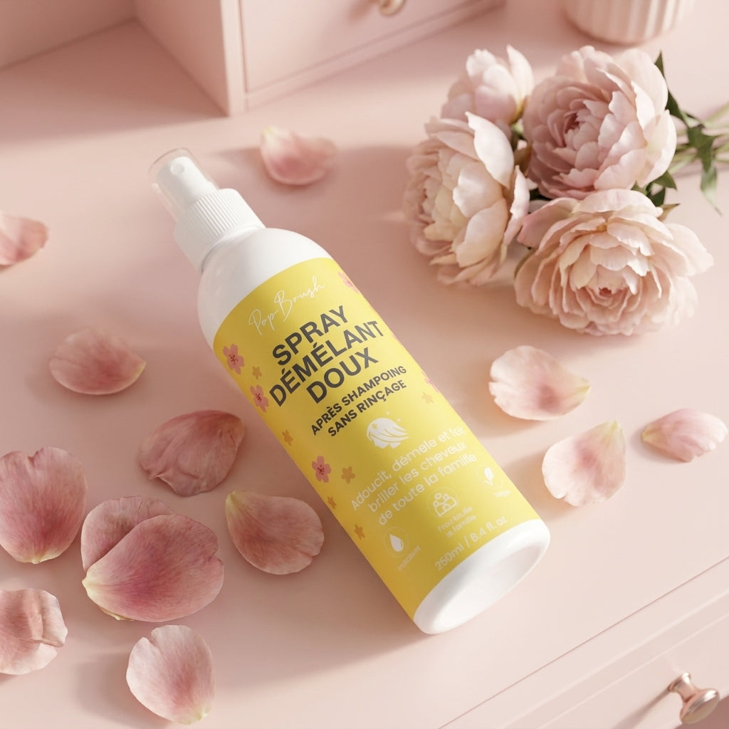 Spray démêlant Popbrush — pivoines roses